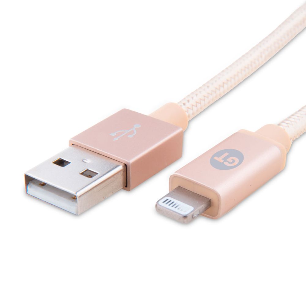 Cabo Lightining MFi para USB Nylon 1.2m Gold Goldentec Ibyte Atacado