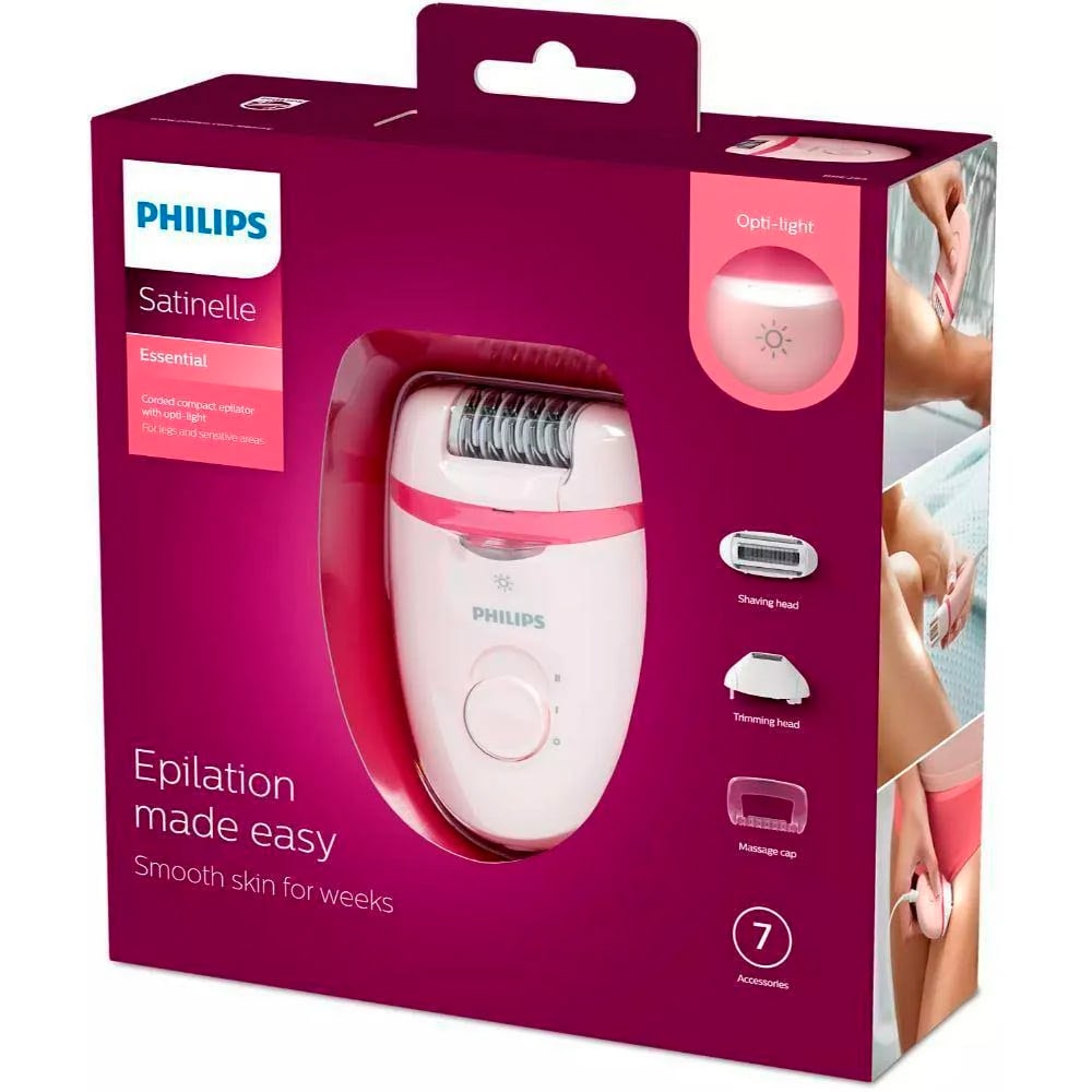 Depilador Elétrico Philips Satinelle Essential Com 7 Acessórios Rosa ...